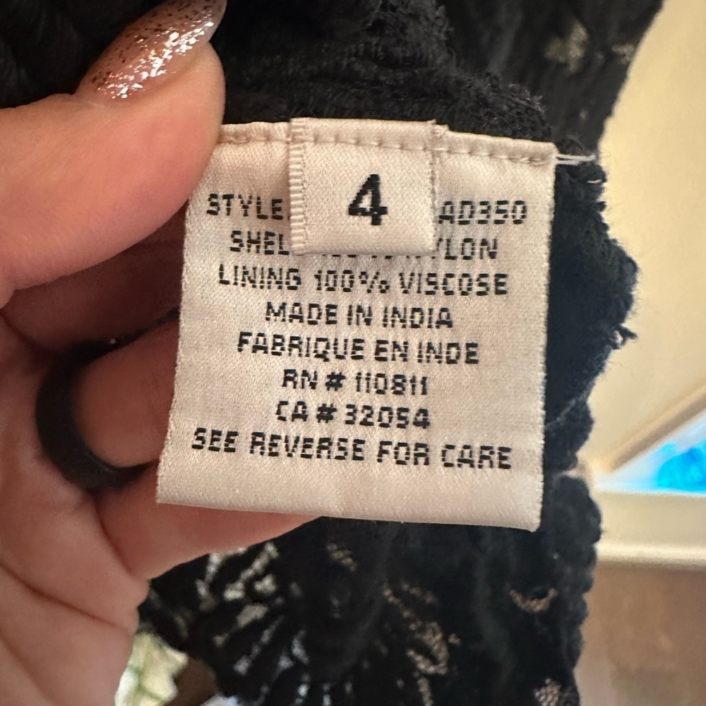 Yoana Baraschi Black Lace Overlay Dress Size 4 - Picture 4 of 8